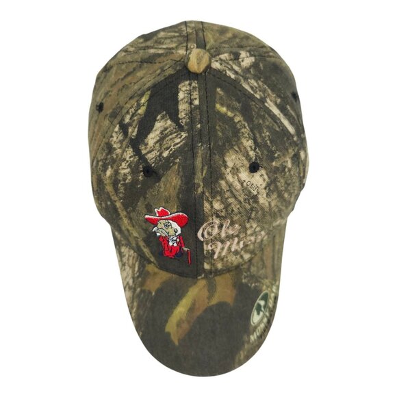 Mossy Oak Field Staff Ole Miss Rebels Camo Strapback Cap Trucker Baseball Hat - Picture 6 of 15